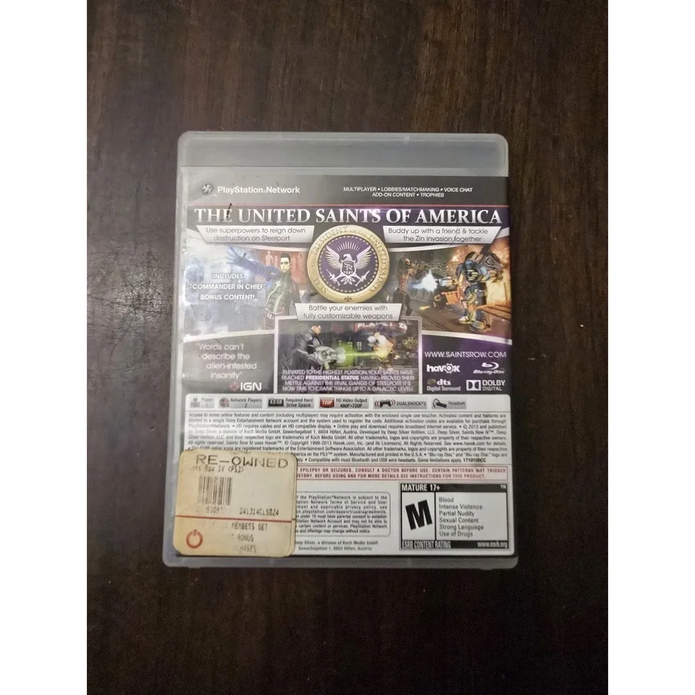 Saints Row IV‎ Commander in Chief Edition PlayStation 3 PS3 M for Mature Action